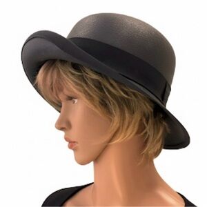 Vintage Jean Jacques Black Straw Cloche Hat